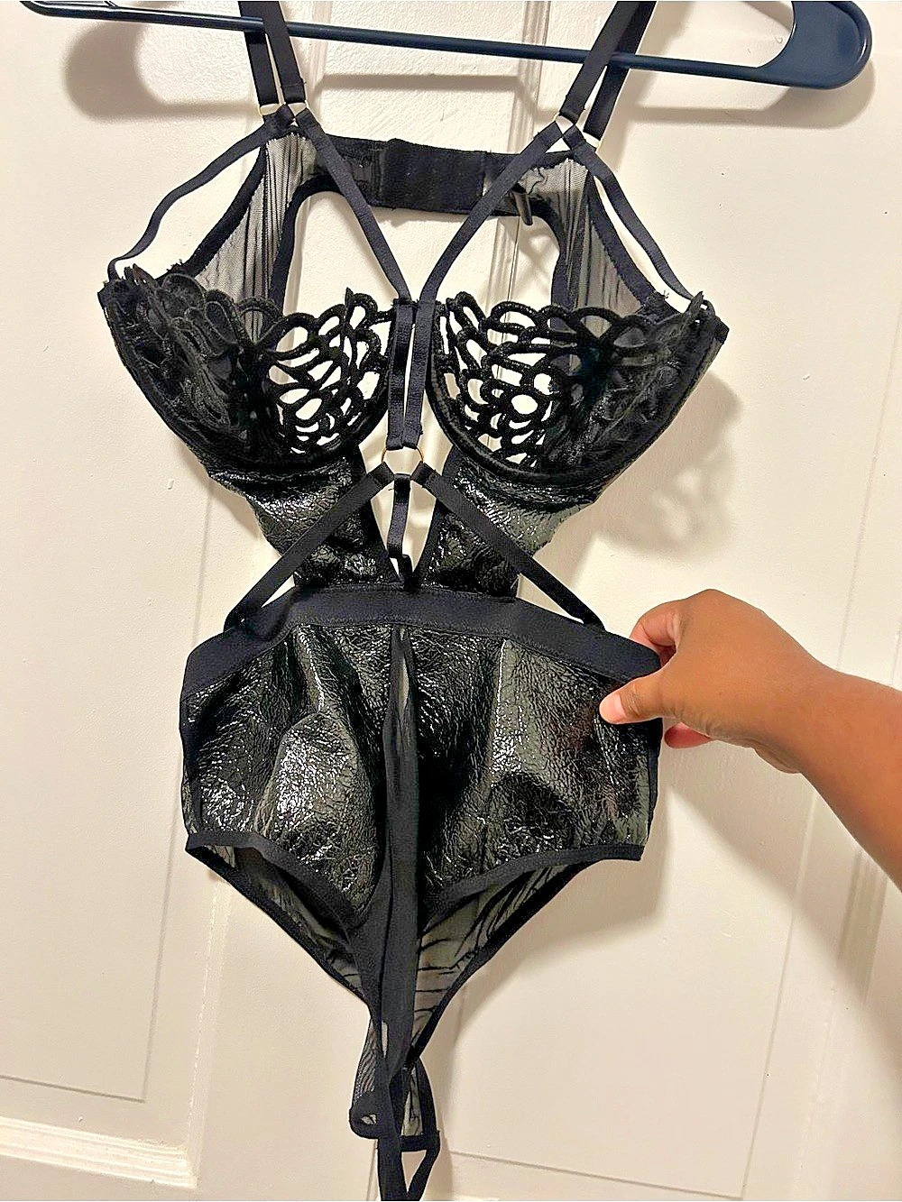 Wicked Black Lace Teddy Size Small Like New